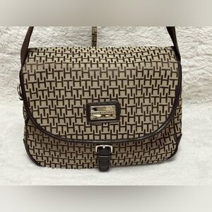Tommy Hilfiger Tan and Brown Shoulder Bag